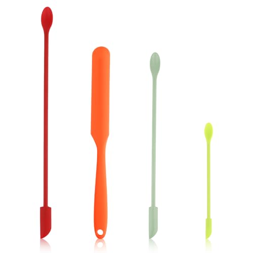 4 st Siliconen Spatula's, Cosmetics, Kleine Lepels, Siliconen Spatula, Dough Scraper, Narrow, Deugh Scraper, Siliconen Spatula, Makeup Food Spatula, Flessen
