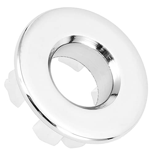 Bad Overflow Cover Trim Ring, Sanitair Badkamer Keramische Basin Trim Messing Invoegen in Hole Ronde Koperen Caps Ronde Ring Accessoires (Zilver)