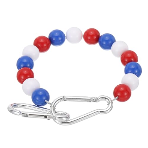 Flagpole Retainer Ring, 15 kralen Mount Ring Accessoires Houd Vlag dicht bij paal met roestvrij staal Kabel voor binnen Outdoor Flagpole, rood / wit / blauw