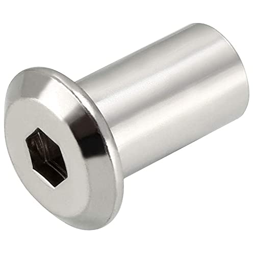 M8x16 Barrel Noten, Allen Hoofd, Invoegen Meubels Hex Flat Head Allen Noten Alan Key Sleeve Hex Nut, Gegalvaniseerde Rivet Hex bevestigingsmiddelen voor 8mm Bolts (10 st)