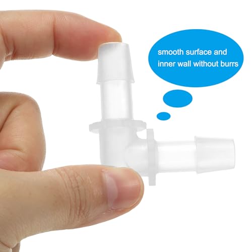 3/8" Plastic slang Barb 90 Degree Elbow, 10 Pack L-Barb Fittings 2-Way Equal Barbed Joint Connector Splicer Mender slang Adapter Unie Adapter voor Aquarium brandstofgas vloeibaar 3