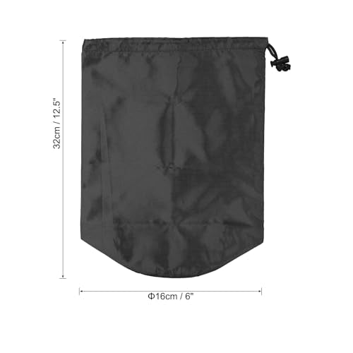 Dingen Zak, 6 x 12,5 Inch Waterdichte Outdoor Opbergzak Ultralight Nylon Trekkoord Stof Valve Zak voor Camping, Zwart