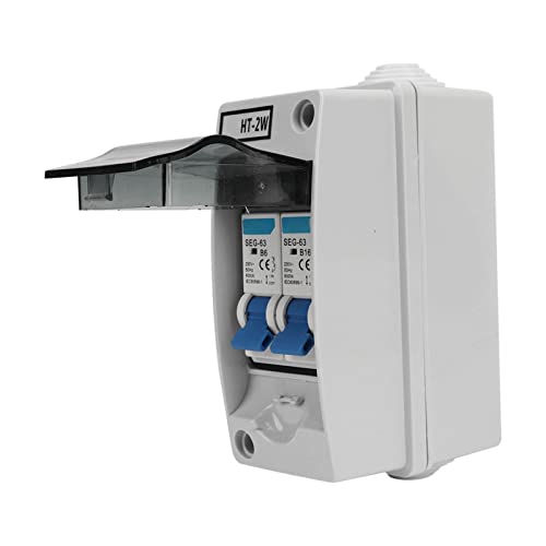 230V 6A 16A 2P MCB Miniature Circuit Breaker met waterdichte Power Distribution Box DC Switch Circuit Breaker voor binnen en buiten