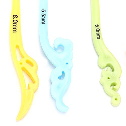 8 st Gehaakte haken set, Retro Fancy Siliconen breinaalden, DIY handgeweven trui breigereedschap, Zachte ergonomische handvat weven naaien breien haak voor moeders meisjes(A) 5