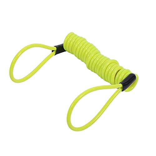 Motorfiets Herinnering Lente 1,25 m Kabel Herinnering Alarmschijf Anti-diefstalbescherming Spring Spring Safety Kabel (Geel) 4