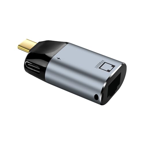 Gigabit USB-C RJ45 Ethernet Adapter aan USB C Ethernet Port Converter met PD Type-C Oplaadpoort 100W voor computers, tabletten en andere apparaten