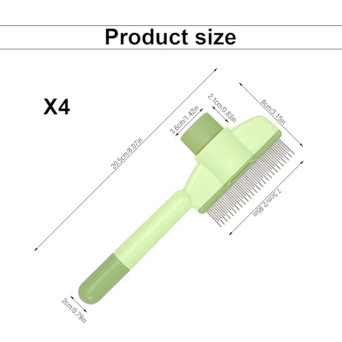 4 stuks kattenhaarborstel, 2 kleuren ABS + roestvrij staal Materiaal bontborstel Kat ABS + roestvrij staal Materiaal Flash borstel met ontspanning Knob, kattenbont borstel, voor honden en
