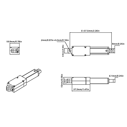 Elektrische Lineaire Actuator Mini Elektrische Lineaire Beweging Actuatoren 30mm Stroke DC 12V Waterdichte Lineaire Actuator Korte Circuit(Stroke 30mm-4mm/s-150N)