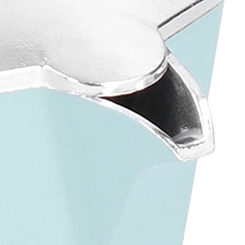 Espressomachine voor 3 kopjes, aluminiumkleurig met deksel en handvat, anti-schuifbescherming, klassiek koffiezetapparaat, niet geschikt voor inductie (blauw) 4