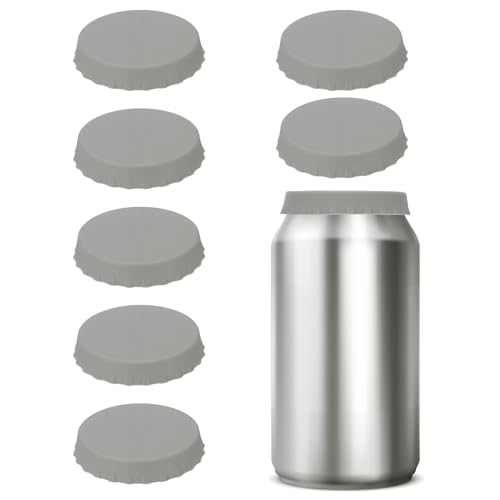 Silicone Soda Can Lids, Herbruikbare soda kan stoppen Beschermer voor bier drinken sap Drank, past standaard blikjes, grijs