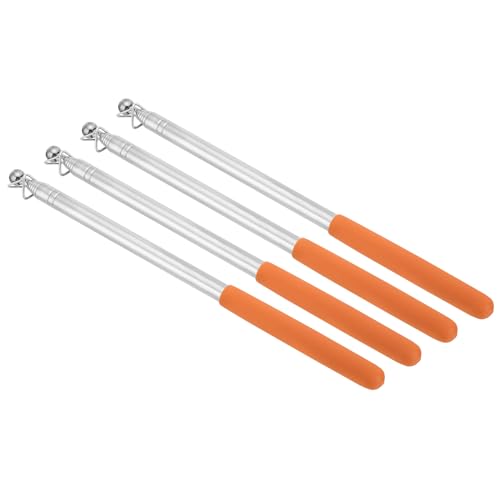 1.6M/5.2Feet Telescopische handheld vlaggenstokken, 4Sc Intrekbare leraren Pointer Stick Banner vlag Pool voor gids Onderwijs Oranje