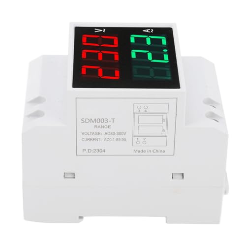 AC Din Rail Meter Enkele fase Dubbele LED Display Voltmeter Ammeter Spanning Stroommeter AC80-300V 0,1-99.9A AC DIN Rail