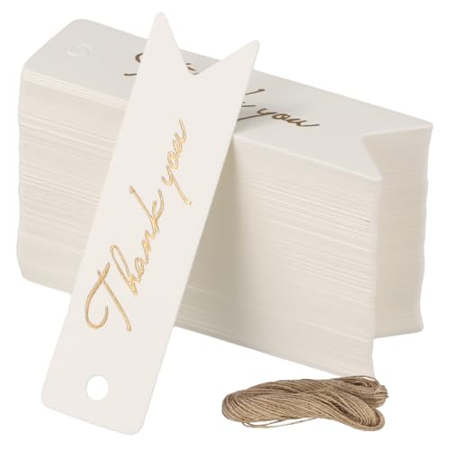 Cadeaulabels, verpakking van 100, 7 x 2 cm, Kraftpapier, Bedankt Cadeau met 20 m Cord, Labels, Hanger, Gepersonaliseerde prijsetiketten, Papieren hangers, Beschrijvingen, Cadeaus, Bruiloft Decoratie, 300