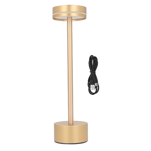 Draadloze Tafellamp 1800MAh Batterij Bediende 3 Kleuren Dimbare Oplaadbare LED Bureaulamp met Touch Control voor Home Bedroom Office Restaurant (Gold)