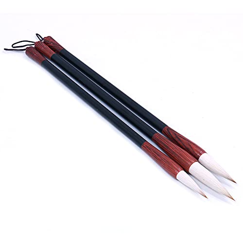 3 Pack Chinese kalligrafie borstel Set Schrijven Tekening Inkt Penselen, Japanse Kanji Sumi pen voor professionele beginner 3