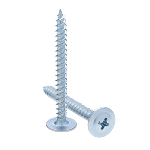 4.2mm X 50mm Flange Head Phillips Zelftappende Schroeven, Truss Head Gegalvaniseerde Staal Schroeven, Fijn Thread, Pankop Schroeven voor plaatstaal, Plasterboard en Hout (25 st.)