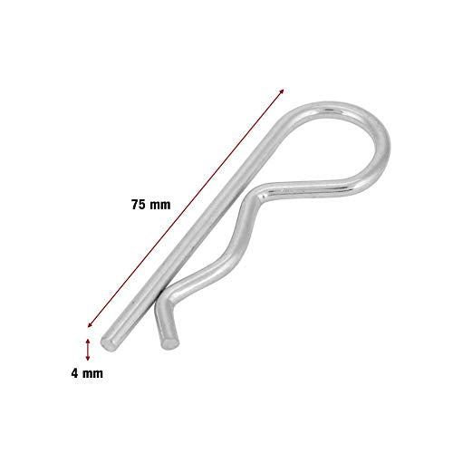 Splint, 10 stuks Gegalvaniseerde vereisten B-type splintclips haarnadeel geplooide halterbalk (4 x 75 mm)