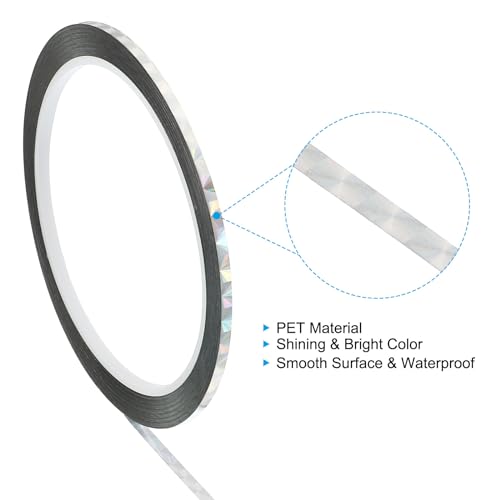 Prisma Tape 0.3 cm x 130 m Pack van 6 Self-Adhesive Metallic Hologograsch voor Wanddecoratie, Wrapping Arts and Crafts, Multi-Colored 3