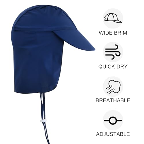 Baby meisjes jongens strand hoed bescherming kinderen UPF 50+ verstelbare baby zonnehoed voor 1-6 jaar kinderen 4