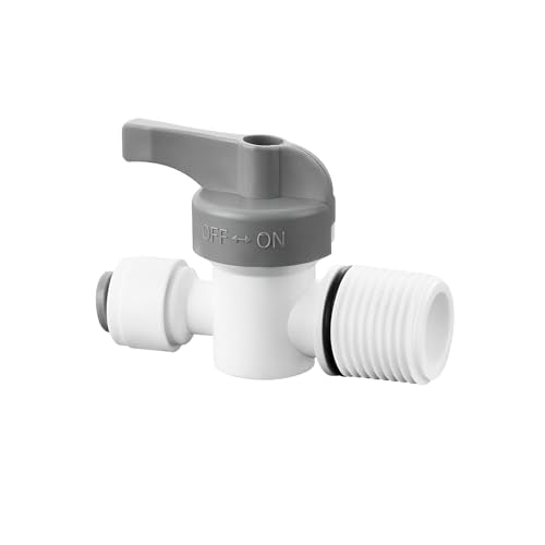 1/4" Tube Bal Valve - 1/4" Quick Connect Mounting Inline Shut Off Valve, 1 stuk