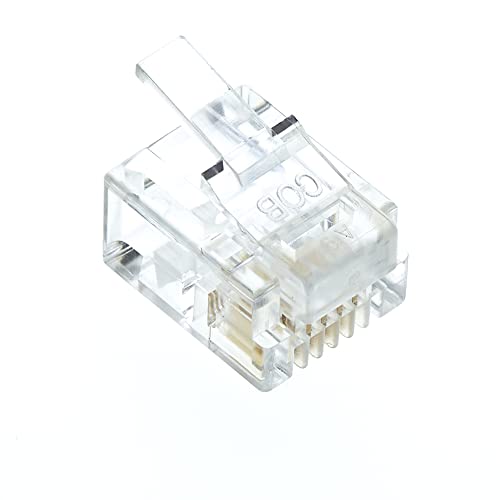 Switch, 6P4C, RJ11, Phone Modular Plug - Phone Line Cord Switch, Compatibel met zowel Solid als Stranded Wire - Pack van 10