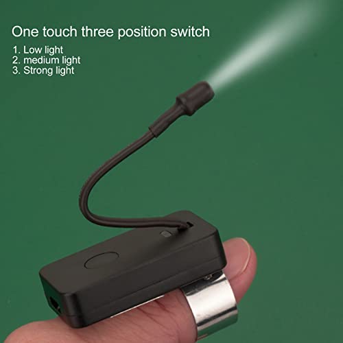 Finger Earwax Removal Light,Mini oor licht oor Otoscope licht oor schoner oorwas Verwijderaar Tool,Ear Pick Thumb Lamp USB Opladen Portable Finger Light voor oorreiniging(zwart)