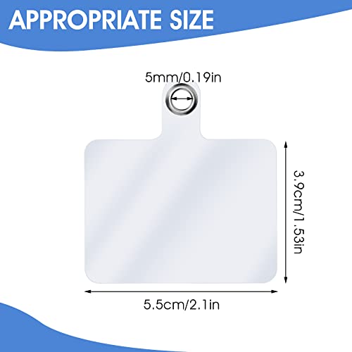 Verpakking van 10 mobiel Telefoon Lanyard Padden Mobiele telefoon Cord Patch Universal Transparant voor de meeste smartphones Lanyard Adapter Wit metaal, metaal