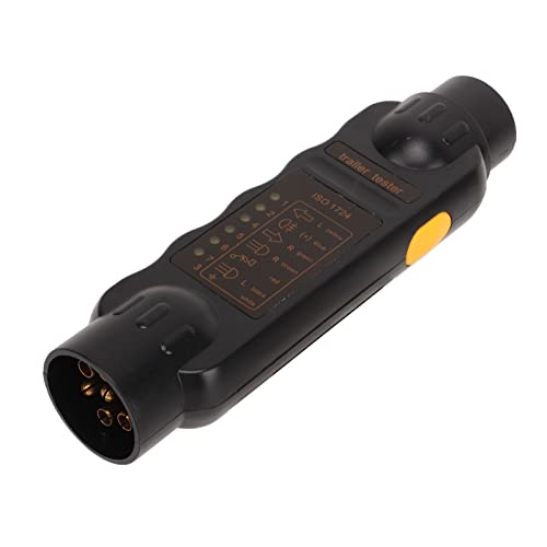 Trailer Plug Socket Tester, Trailer Socket Tester 7 Pin elektrische TOW BAR VEREIST CIRCUIT LichttestTROOL VOOR TRUCK RV (zwart label)
