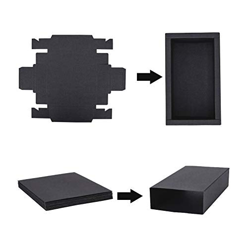 10 st. Kraft Paper Lade Box, 15x8x4cm Zwarte Karton doos DIY ambachten sieraden Snoep geschenk verpakking dozen voor Kerstmis, bruiloft, Party Supplies 4