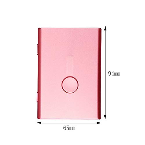 Multi Credit Card Case, 1PCS Thumb Slide Business Card Case Aluminium lichtgewicht Business Name Card Case voor mannen en vrouwen, roze goud, 10cm * 7cm * 2cm 3