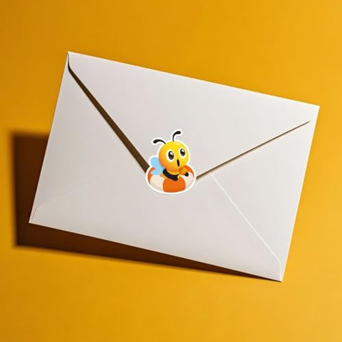 500st Bee Stickers, Leuke Cartoon Bijen Stickers op rol Kinderen Grappige Animal Stickers Mode Decoratie Notitieboek Envelop Laptop Sticker 5