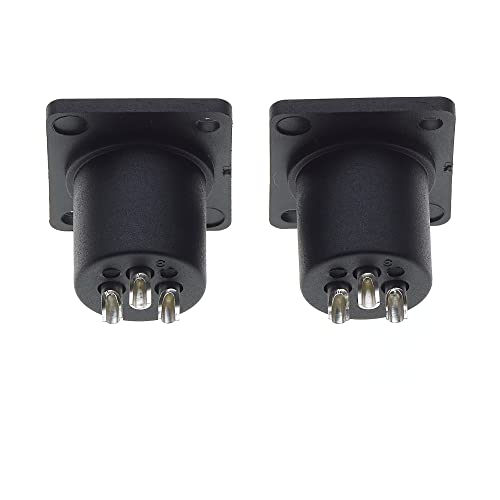 XLR Plug 3 Pole Chassis - Man Jack 3 Pin Solder Panel Mount Connector voor Microfoon Speaker Socket - Pack van 2 3