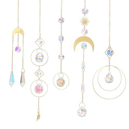 Crystal Sun Catcher, 1 set hangende kleurrijke kristal prisma met ketting voor Windows Decor Rainbow Patio Garden
