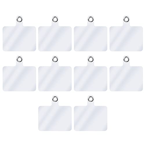 Verpakking van 10 mobiel Telefoon Lanyard Padden Mobiele telefoon Cord Patch Universal Transparant voor de meeste smartphones Lanyard Adapter Wit metaal, metaal