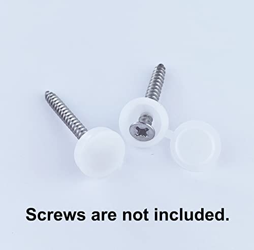 Verpakking van 50 Plastic schroefdeksels Schroefdeksels Vouwbare schroefdeksels M3.5 M4 schroefdeksels voor boorgaten, wit 5