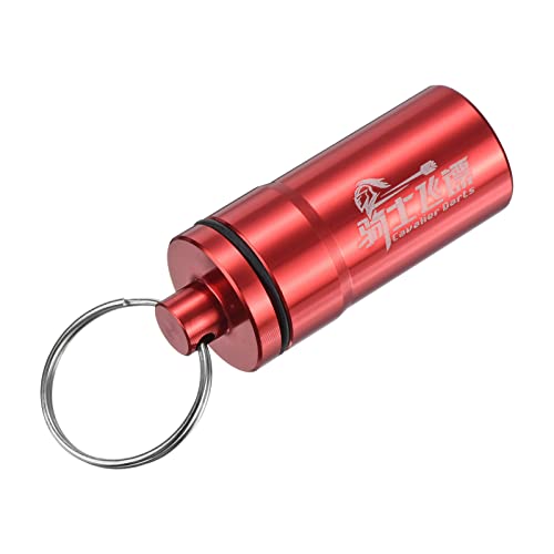 Draagbare Dart Accessoires Opbergdoos, Aluminium Dart Zachte Tips Opbergdoos met sleutelhanger voor Dart Flight Beschermers, O-ringen, Rood 3