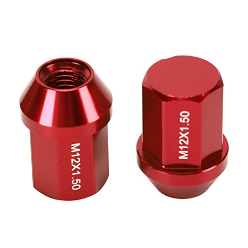 20Pcs Wheel Noten Gesloten End Wheel Noten Zwarte Wiel Noten Spline Wiel Noten Eikel Wheel Noten Tuner Wheel Noten Aluminium Legering Gesloten End Vervanging(RED) 3