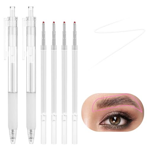 Wenkbrauwen Microbladding Highlighter, Skin Marker Pen, Permanente make-up positie, Mapping, Marker, Tools, Eyebrow Mapping, Marker Sjabloon met 4 Vervangingsvulling voor huid kunst
