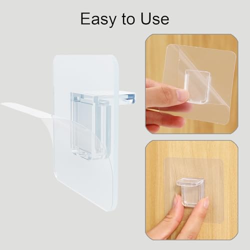 Verpakking van 15 Zelfklevende Plank Hackets, L Vorm Plank Ondersteuning Racks, Punch Gratis Plank Hackets, Zelfklevende Heldere Plastic Pegs, Hanger houder voor Partitie Muur Meubels Boekenkast 3