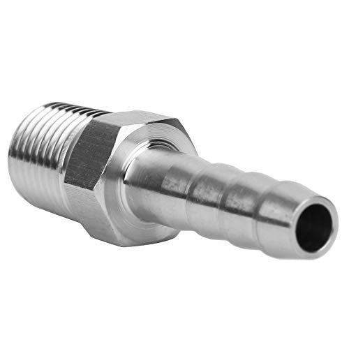 Barb Joint, 2PCS 1/4in Roestvrij stalen Barb Joint Quick Coupling Connector Pijp passen BSPT Man Thread, Quick Connect On Threaded Tube Fittings (BSPT1/4-8mm)