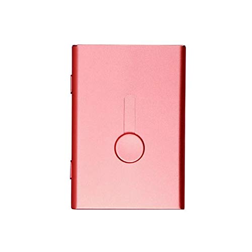 Multi Credit Card Case, 1PCS Thumb Slide Business Card Case Aluminium lichtgewicht Business Name Card Case voor mannen en vrouwen, roze goud, 10cm * 7cm * 2cm