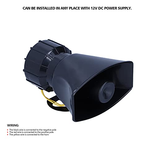 Car Alarm Horn, 12V 100W 125DB Car Horn Megaphone 5-Sound noodwaarschuwing Alarm brand sirene voor automotor