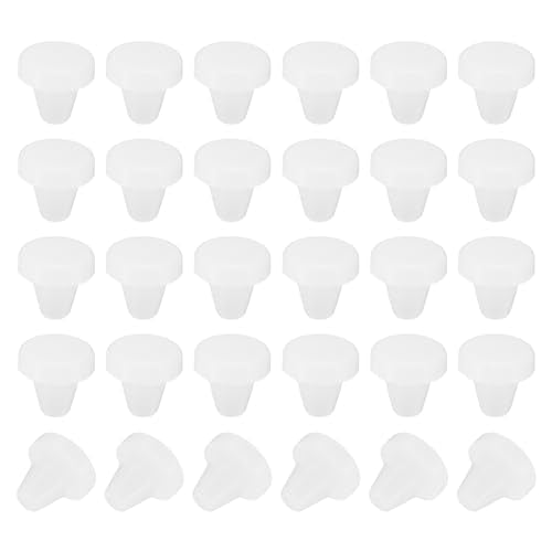 5mm Diameter Siliconen Ronde Klik, 30Stuks in Type Vergrendeling Meubels Gat Plug Button Dikke Hoofd Beschermhoes Geschikt voor 5-5,5mm Gat voor het verzegelen Bulkhead Cilinder,Translucent