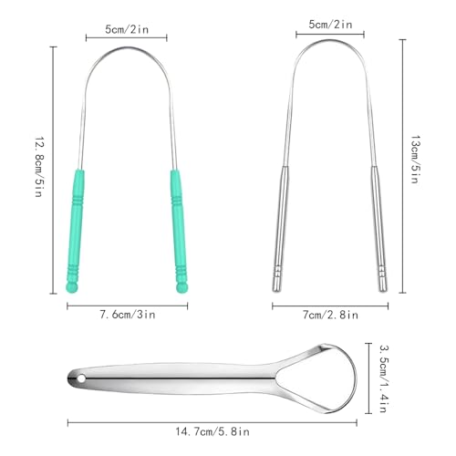 4 stuks tongschraper, metalen tongreiniger roestvrij staal tongreiniger auteurschap hervrijbare tongschraper mondverzorging tongschrapers tongreiniger voor volwassenen, kinderen, mannen