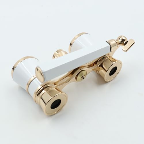 Sea Opera verrekijker telescoop, 3 x 25 Opera glazen met handvat, verrekijker Portable Telescope Gift for Men, Women(White) 3