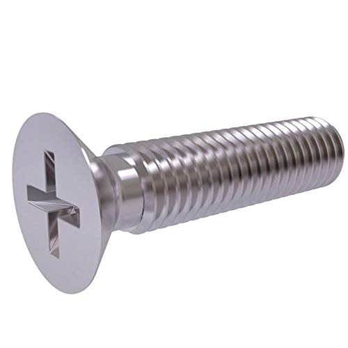 M6x30 Countersunk Head Machine Schroeven, Phillips Head Schroeven, Flat Head, Full Threaded Zink 6mm Gegalvaniseerde Schroef Geschikt voor metaal, Bouw, Installatie, DIY (verpakking van 25)