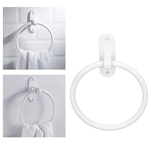 Badkamer handdoekhouder, aluminium Legering ruimte Besparend wit elegante stijl wasruimte handdoekringen, Hangers Wall Mount Zware opslag voor Hotel Badkamer keuken 3