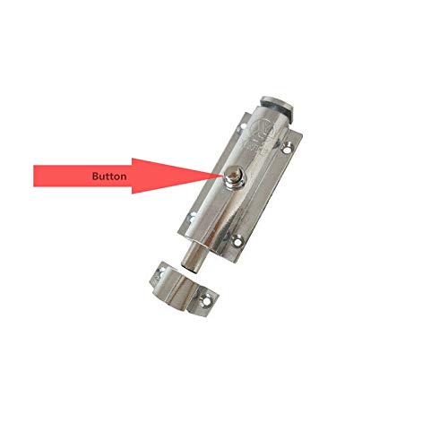 Gereedschap schuifdeurbout, deurbout massaf zinkleggering, roestvrij, 3 inch/4 inch/5 inch/6 inch, drukknop, automatisch, veerbout voor deuren (1 st) 5 inch ZILVER