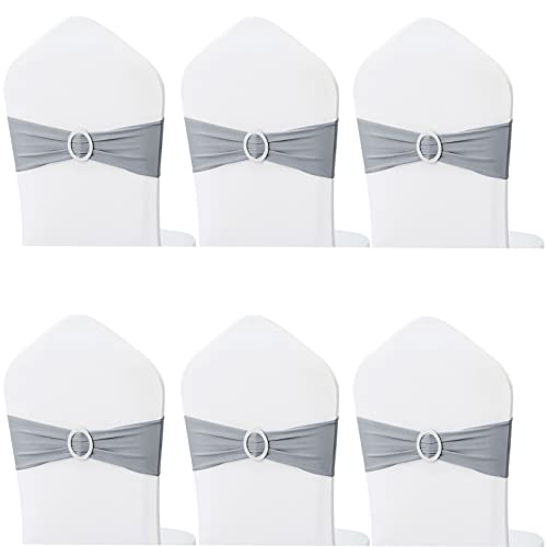 6 stukken stoel Sash party decoratie satin bruiloft decoratie voor evenement en feest decoratie zilver