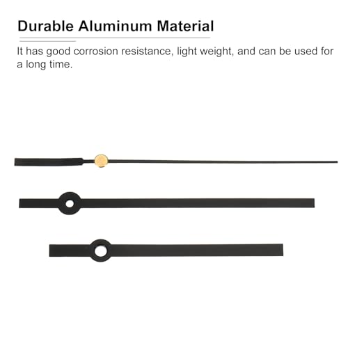Vervanging Klok Handen Kit, 14 Set Vervanging Klok Handen Kits klokmechanisme beweging aluminium wand klok handen onderdelen voor muur klok reparatie DIY, zwart, A06 4
